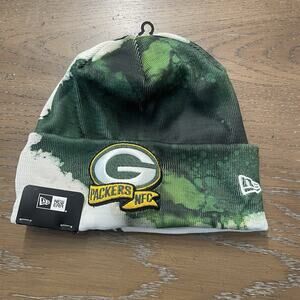 New Era NFL Green Bay Packers Ink Die Knit Hat Beanie‎ Cap OSFM Football Logo